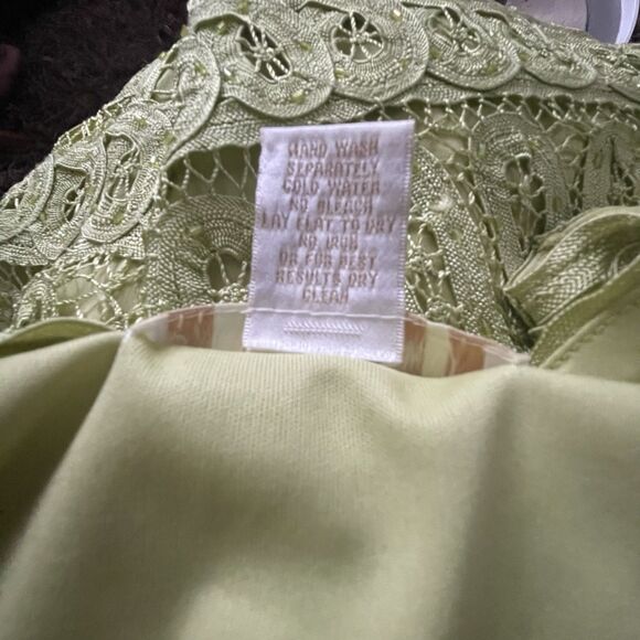 Vintage Kroshetta by Papillion Green Lined Fit & Flare Dress Size Large Witchy - Picture 14 of 14